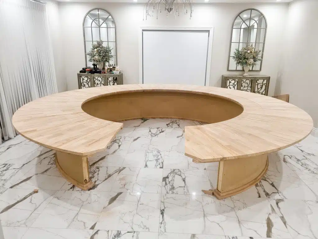 round beech table